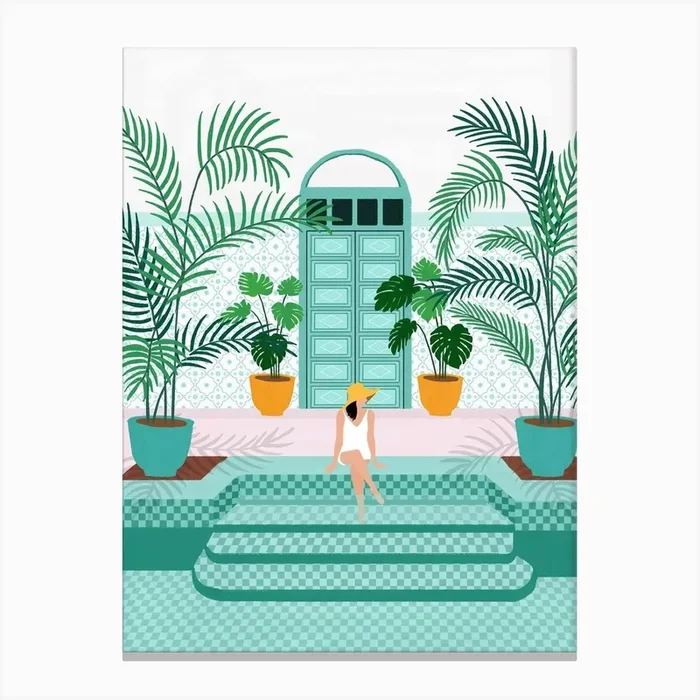 Marrakech Riad Morocco Canvas PrintJ by Jerriswen