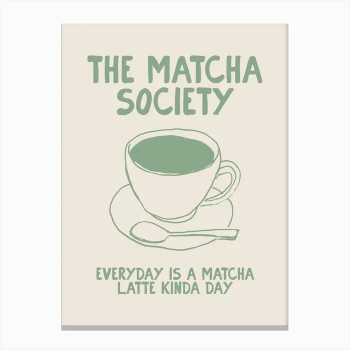 Matcha Society Canvas PrintK by KIKIANDNIM