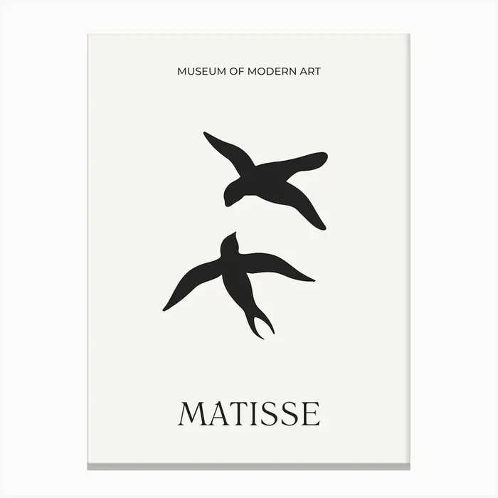 Matisse Birds Cutout Canvas Print by Lewska Design