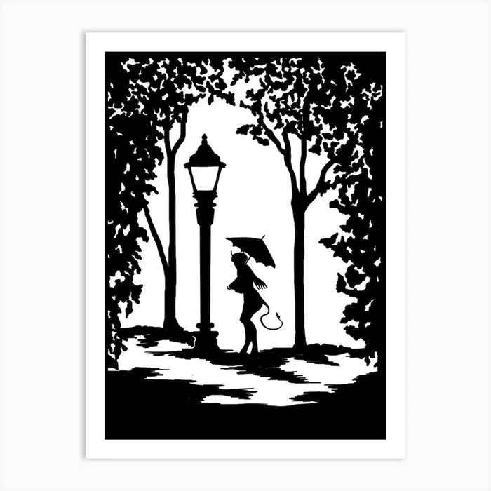 Meeting Mr Tumnus by the Lamp Post in Narnia. Art Print by Art by Ross