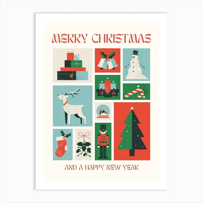 Merry Christmas And Happy New Year Art Print by Dreamer