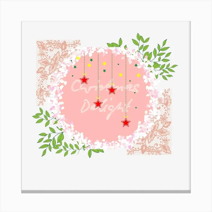 Merry Christmas Canvas PrintB by BlissfulBrushStrokes