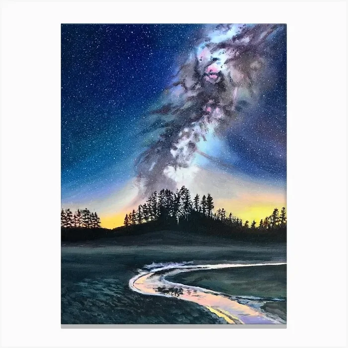 Milky Night Canvas Print by Anna Mamonkina