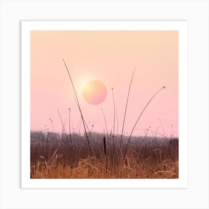 Minimal Sunset In The Forest Square Art Print by Viviana Gonzalez