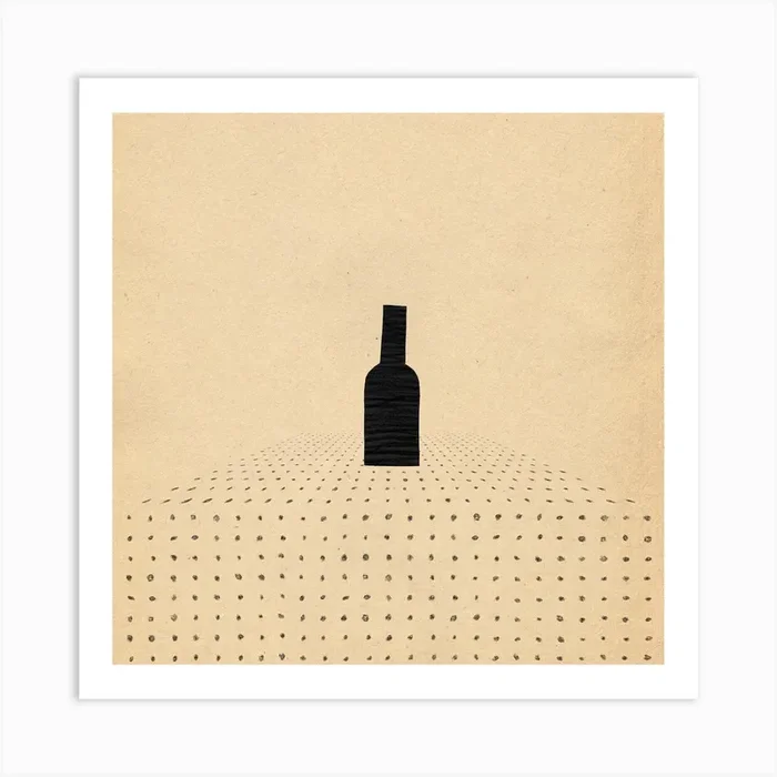 Minimalist Bottle Of Wine 1 Art Print by Whale’s Way