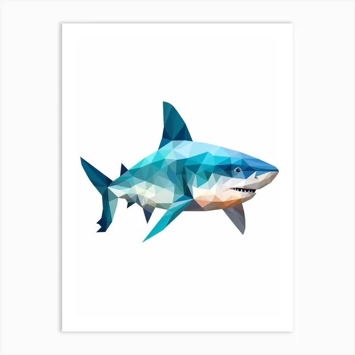 Minimalist Shark Shape 11 Art PrintFG by Finspiration Gallery