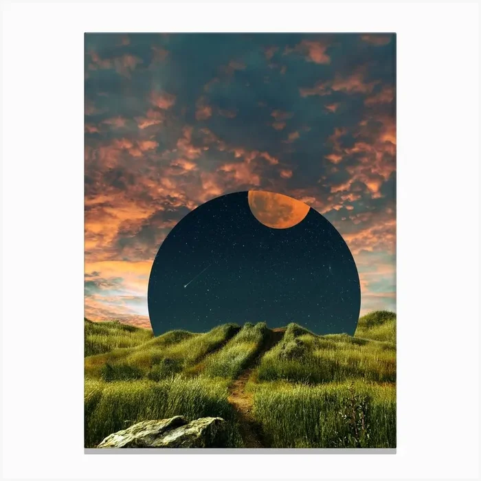 Moon Path Canvas Print by Aaron The Humble