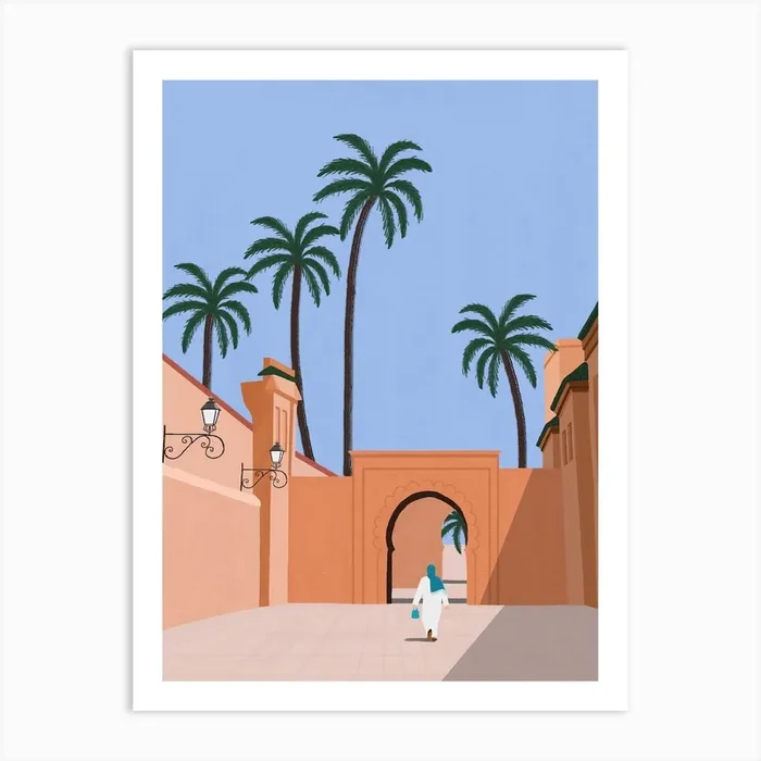 Mosque In Marrakech Morocco Art Print by Jerriswen