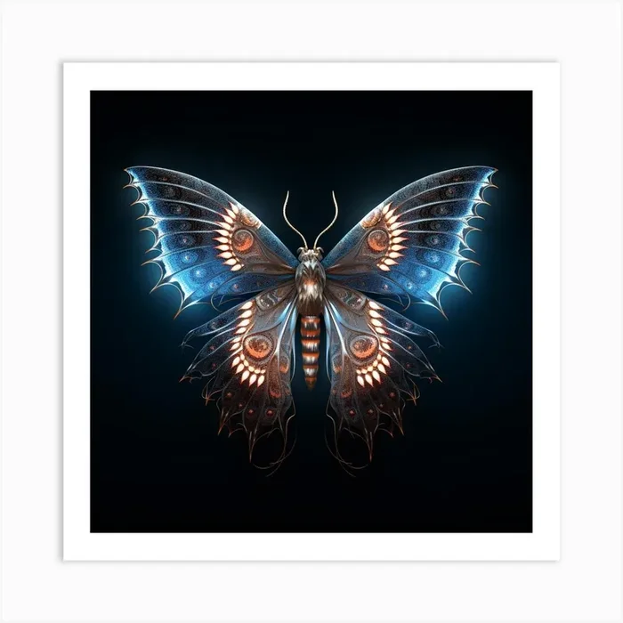 Moth made of Light Art PrintKK by Keeksters Kreations