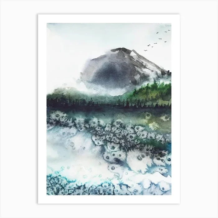 Mountain Lake Art Print by Indigo Rain