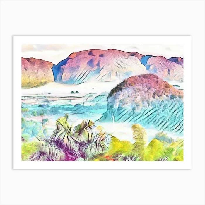 Mountain Landscape Art Print by FATSLIM