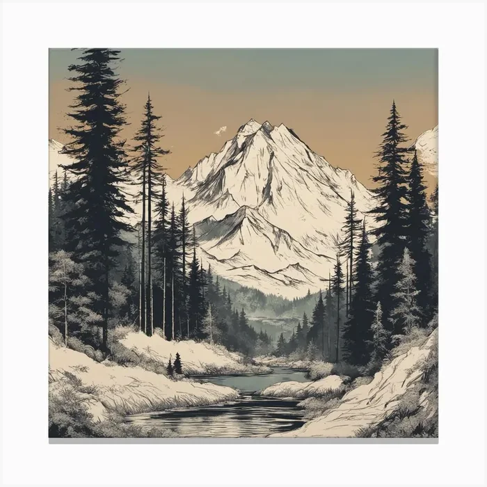 Mountain Landscape Canvas PrintM by Momenmossa