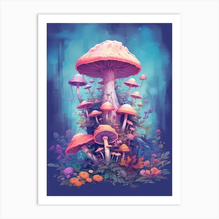 Mushroom Fantasy 11 Art Print by Enchanted Prints