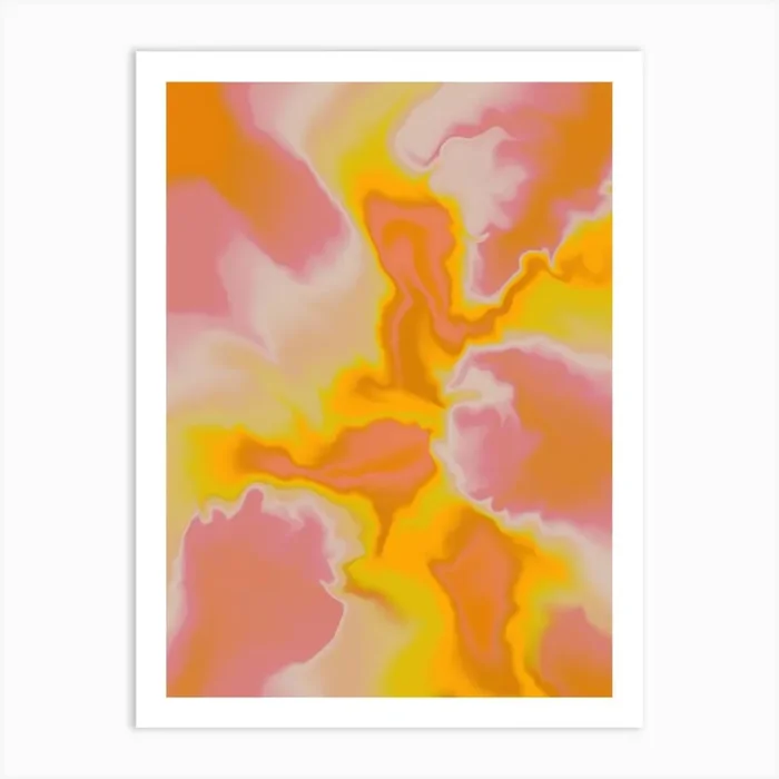 Muted Tie Dye Art Print by Dear Darling Studio