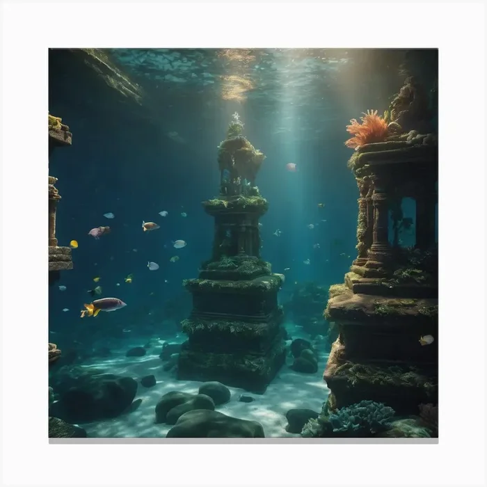 Mystical Ocean Scene Canvas Print by Ai DK