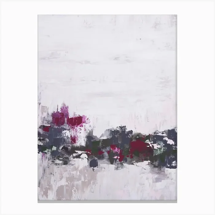 Neutrals Pink And Green Painting Canvas Print by Françoise Wattré
