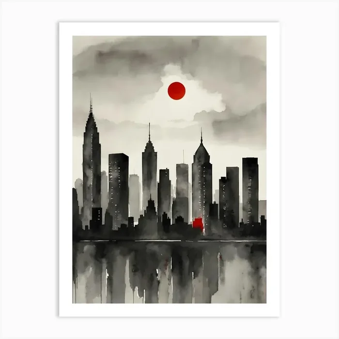 New York City Skyline 1 Art Print by markoadamo