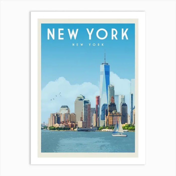 New York New York Travel Poster Art Print by Vintaprints