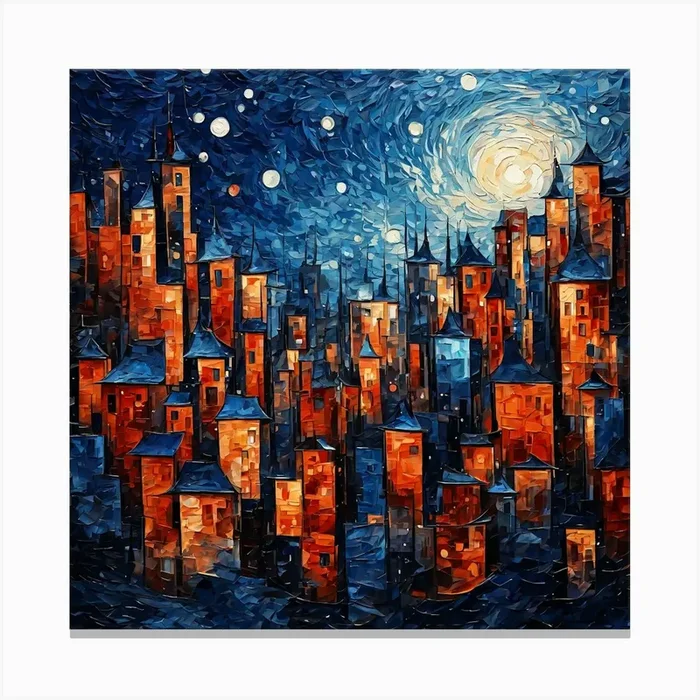 Night City Canvas Print by FATSLIM