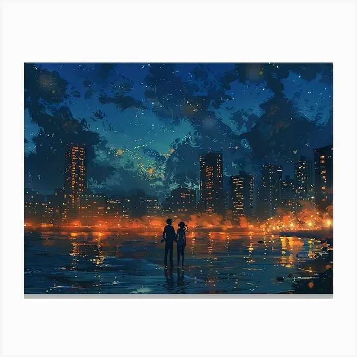 Night City Skyline Canvas PrintCZ by Count Zero