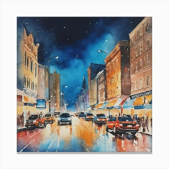 Night In The City Canvas Print by Lacaim