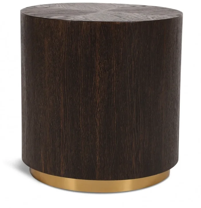 Nile Oak Wood Top And Metal Base End Table