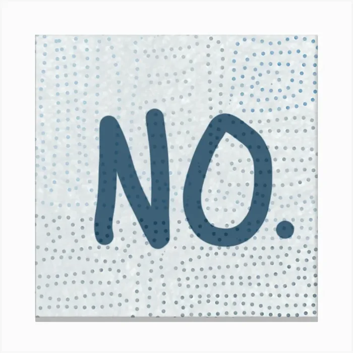 No Blue Canvas Print by Vioje