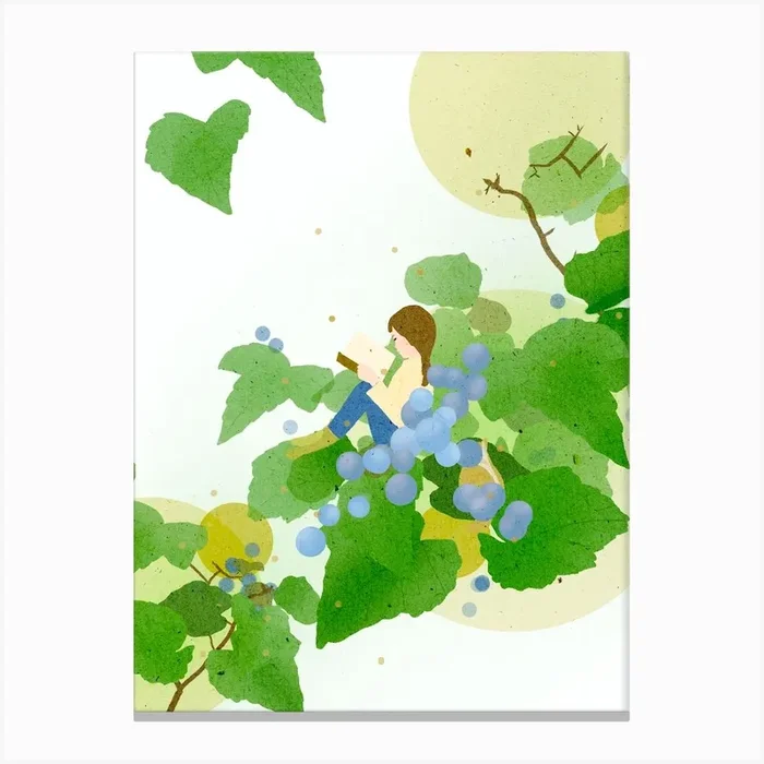 On the Berry Tree Canvas Print by Duong Tu Tran