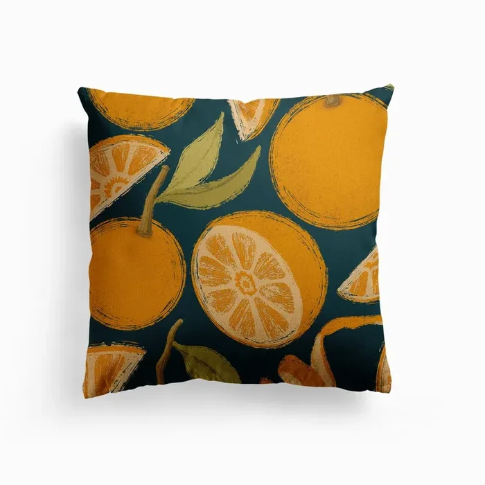 Orange Peel Canvas Cushion by Ellis Gadsby Illustration