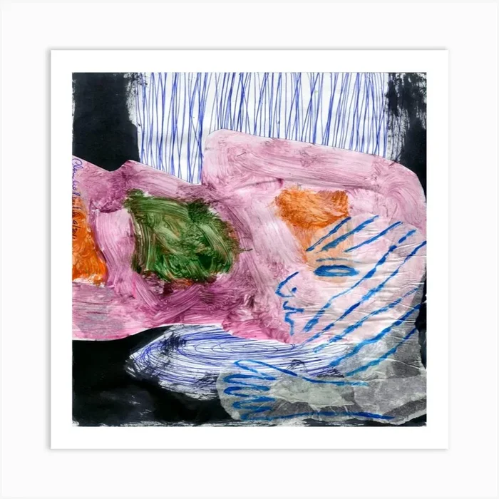 Painting2494 Ink,Acrylics,Pen On Cardboard Size 21cm X 29,5cm Year 2023 Art Print by CLAUDIO PARENTELA