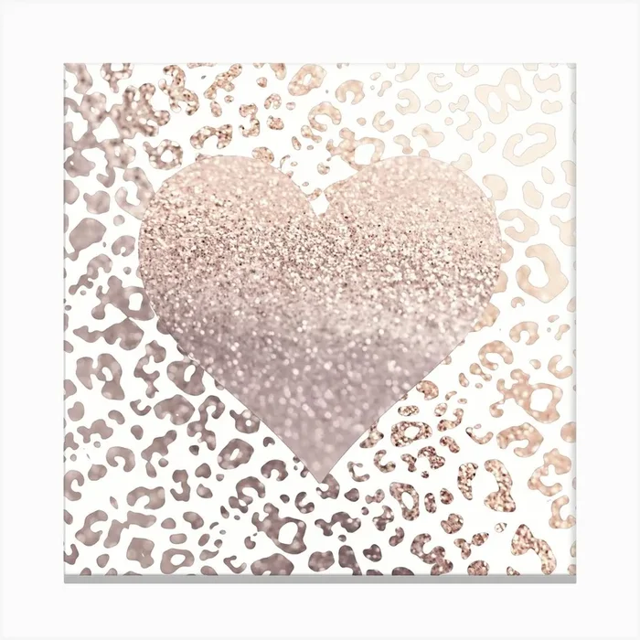 Pale Rose Leo Heart Canvas Print by Monika Strigel