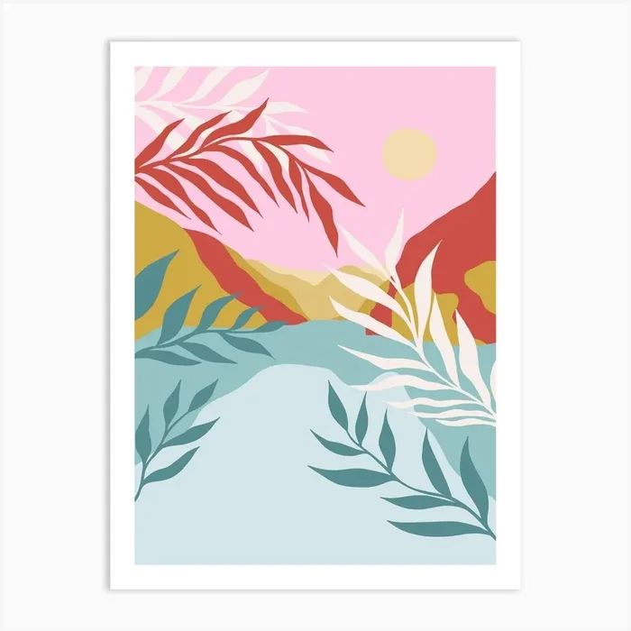 Paradise Lake Art Print by Firko Studio