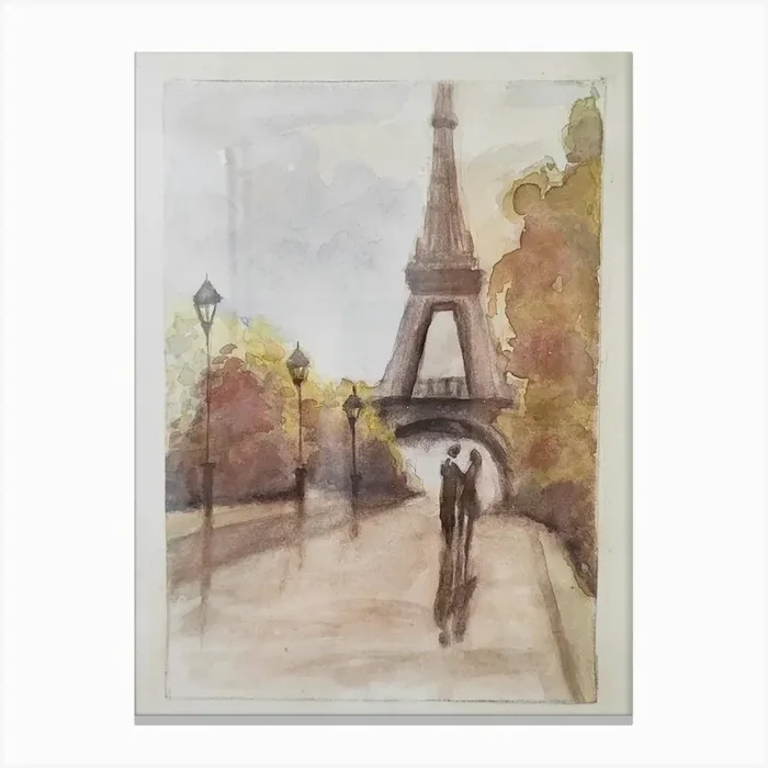 Paris Eiffel Tower Canvas Print by Love art Iva