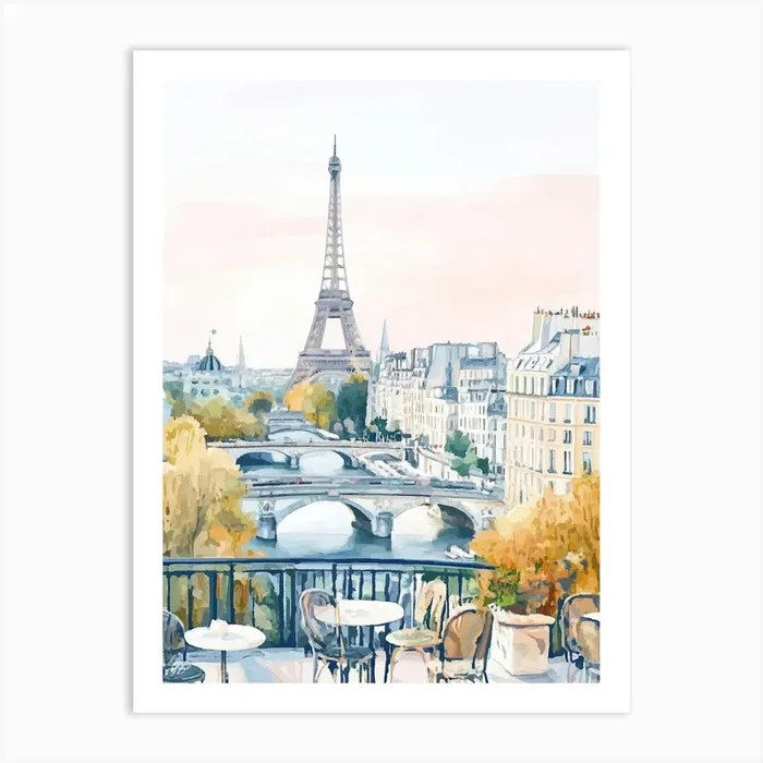 Paris Eiffel Tower Painting Art Print by Melloi Art Prints