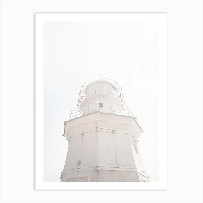Pastel Pink Lighthouse Art Print by Valley Grove
