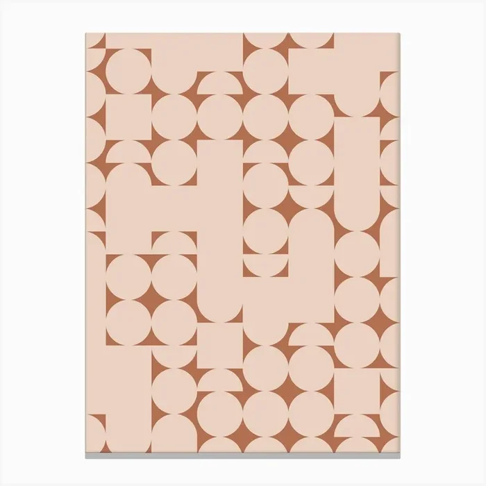 Peach and Terracotta Geometric Minimalist Art Print Canvas Print by KookiePixel