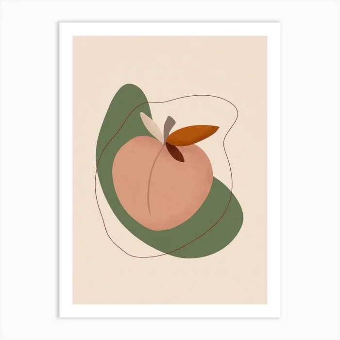 Peach Art Print by Gush Art Studio