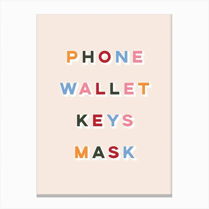 Phone Wallet Keys Mask Canvas Print by Luceferous