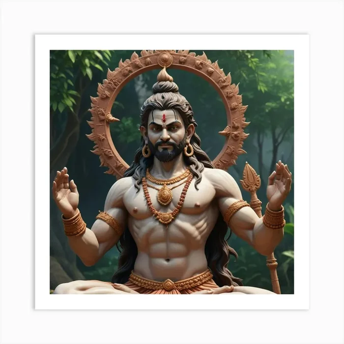 Pikaso Texttoimage 3d Model Virat Kohli Was Taking Blessed With Lord Art Print by Arvind gaonkar