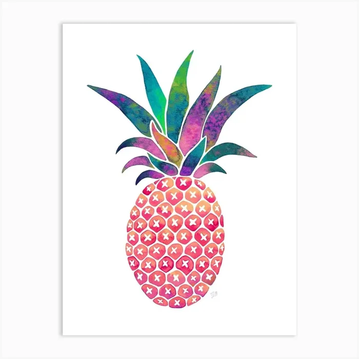 Pink Ananas Art Print by Giravolta