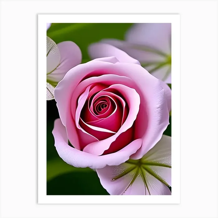 Pink Rose Art PrintC by Clofura