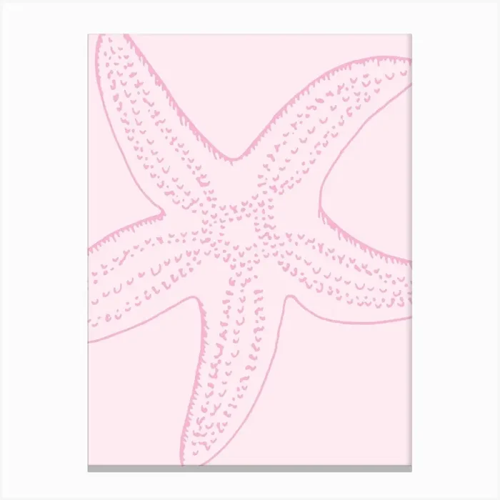 Pink Starfish Canvas Print by DecemberSeven