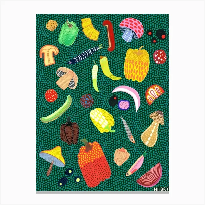 Pizza 2 Canvas Print by Hilary Hubanks