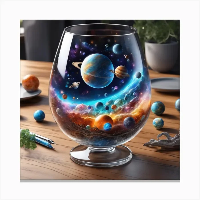 Planets In A Glass Canvas Print by Henky