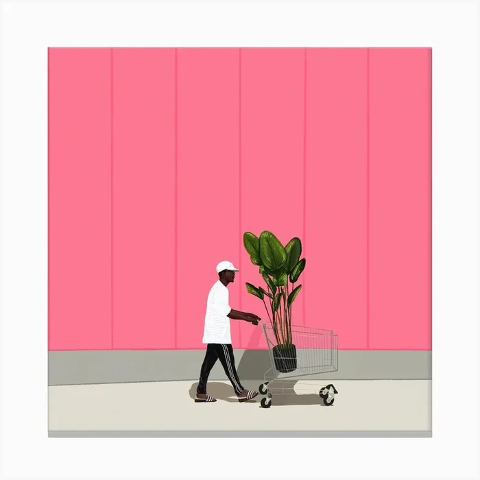 Plant Man Square Canvas Print by Georgia Bacon