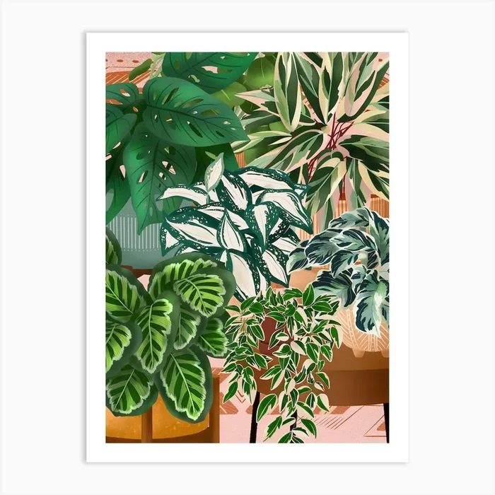 Plants In Pots 9 Art Print by Gush Art Studio