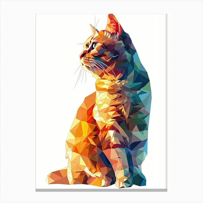 Polygonal Cat 1 Canvas Print by Cateferia