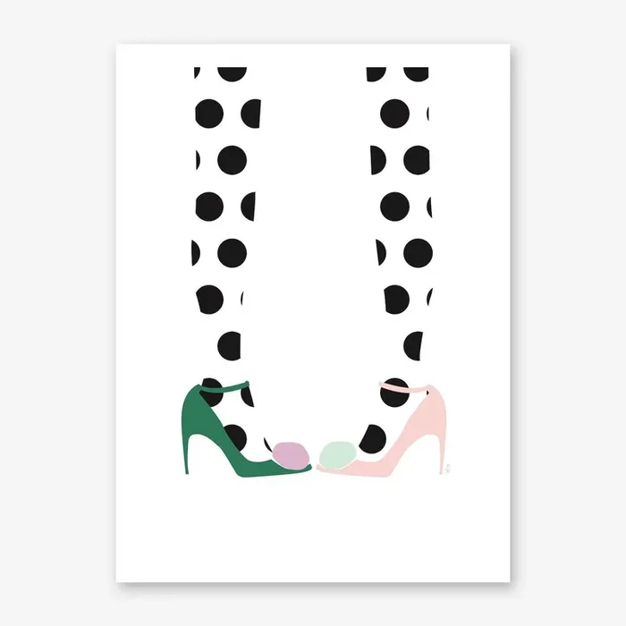 Pom Pom Shoes Art Print by Linda Gobeta