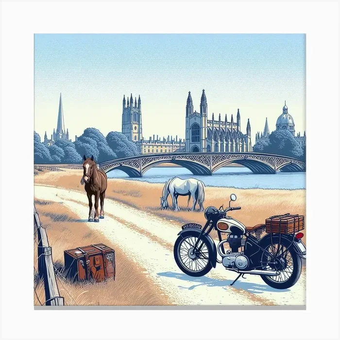 Port Meadow, Oxford Canvas Print by Bristolo Studio