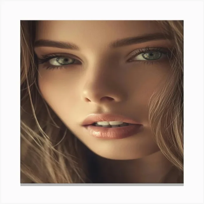 Portrait Of A Beautiful Woman Canvas Print by Wallartforyou